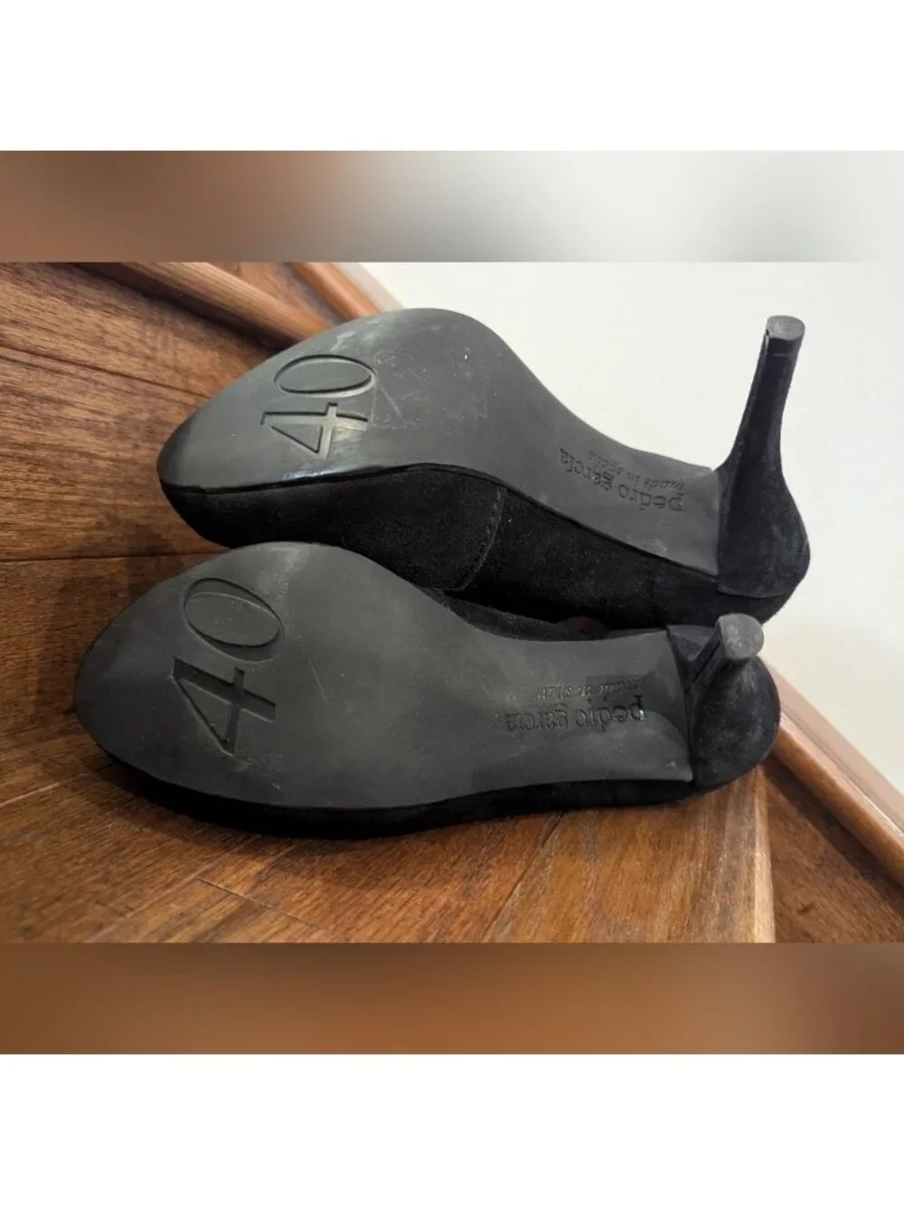 Pedro Garcia Mary Jane Black Suede Heels Eu Size 40 Approx 9-9.5 US